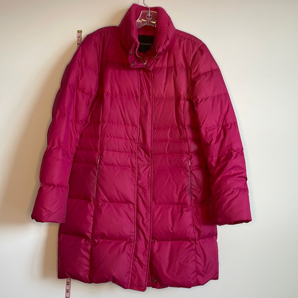 Talbots Pink Knee Length Puffer Jacket M